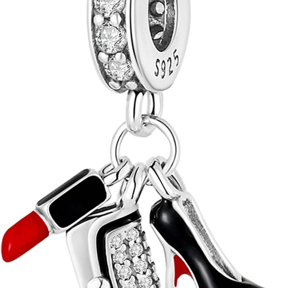Sterling Silver Charms for Bracelets Necklaces Lipstick Bag Dangles Jewelry